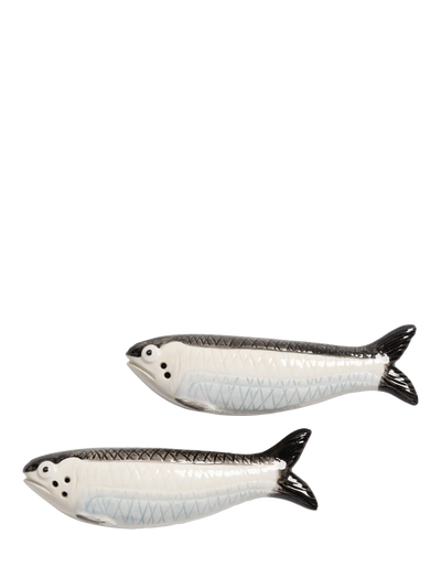 John Lewis &k Amsterdam Sardines Salt & Pepper Shaker Set, Black and White- Buy online at McGrocer