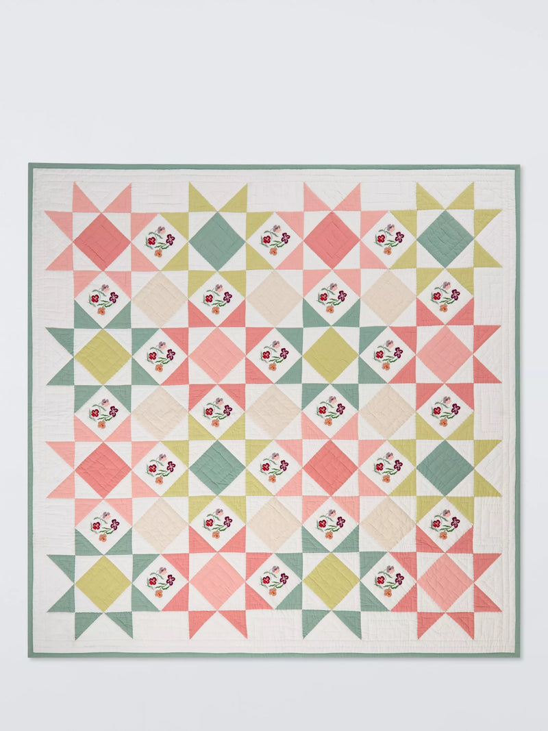 John Lewis pansy quilted bedspread in multi - British product