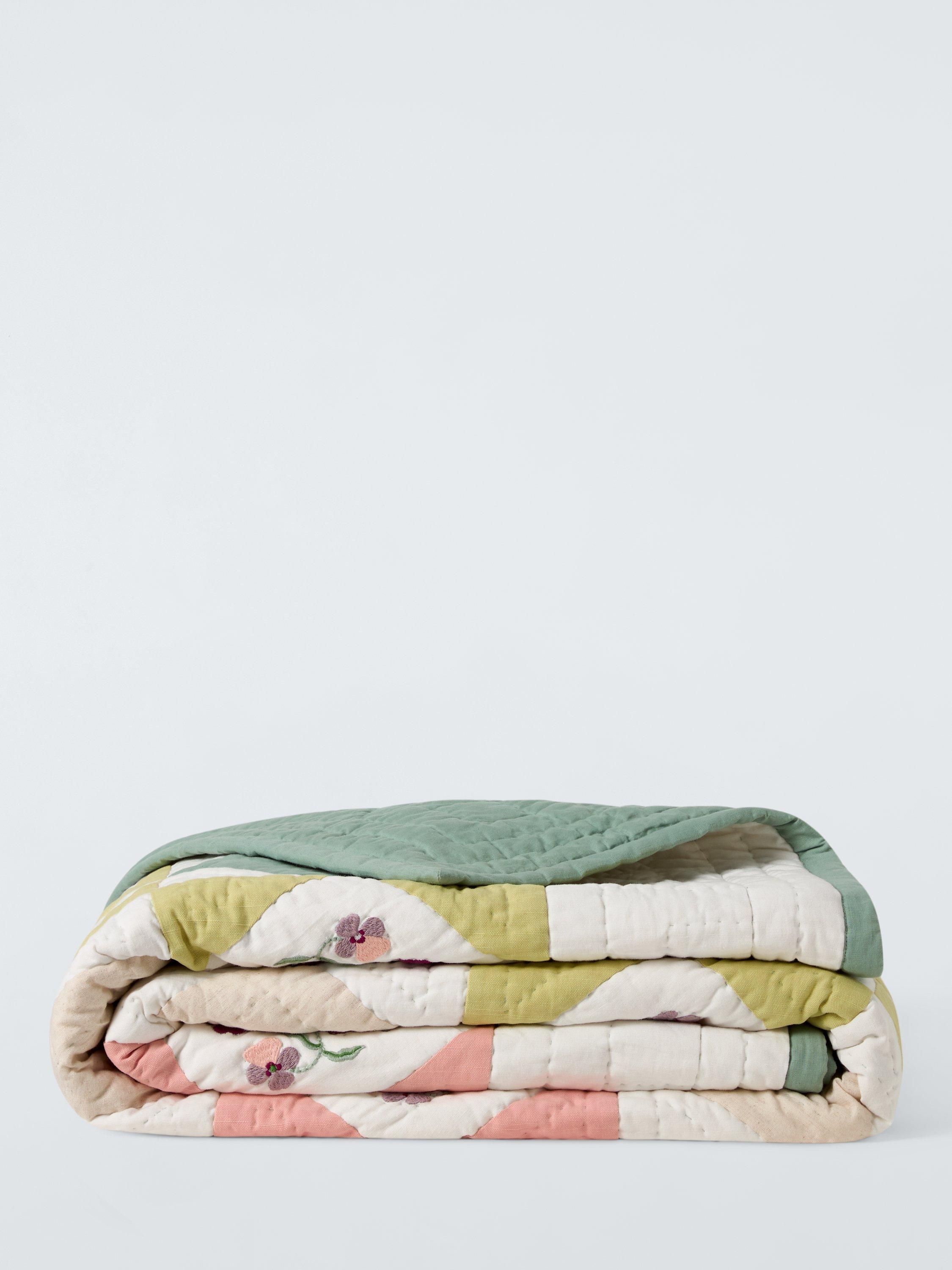John Lewis pansy quilted bedspread in multi - British product