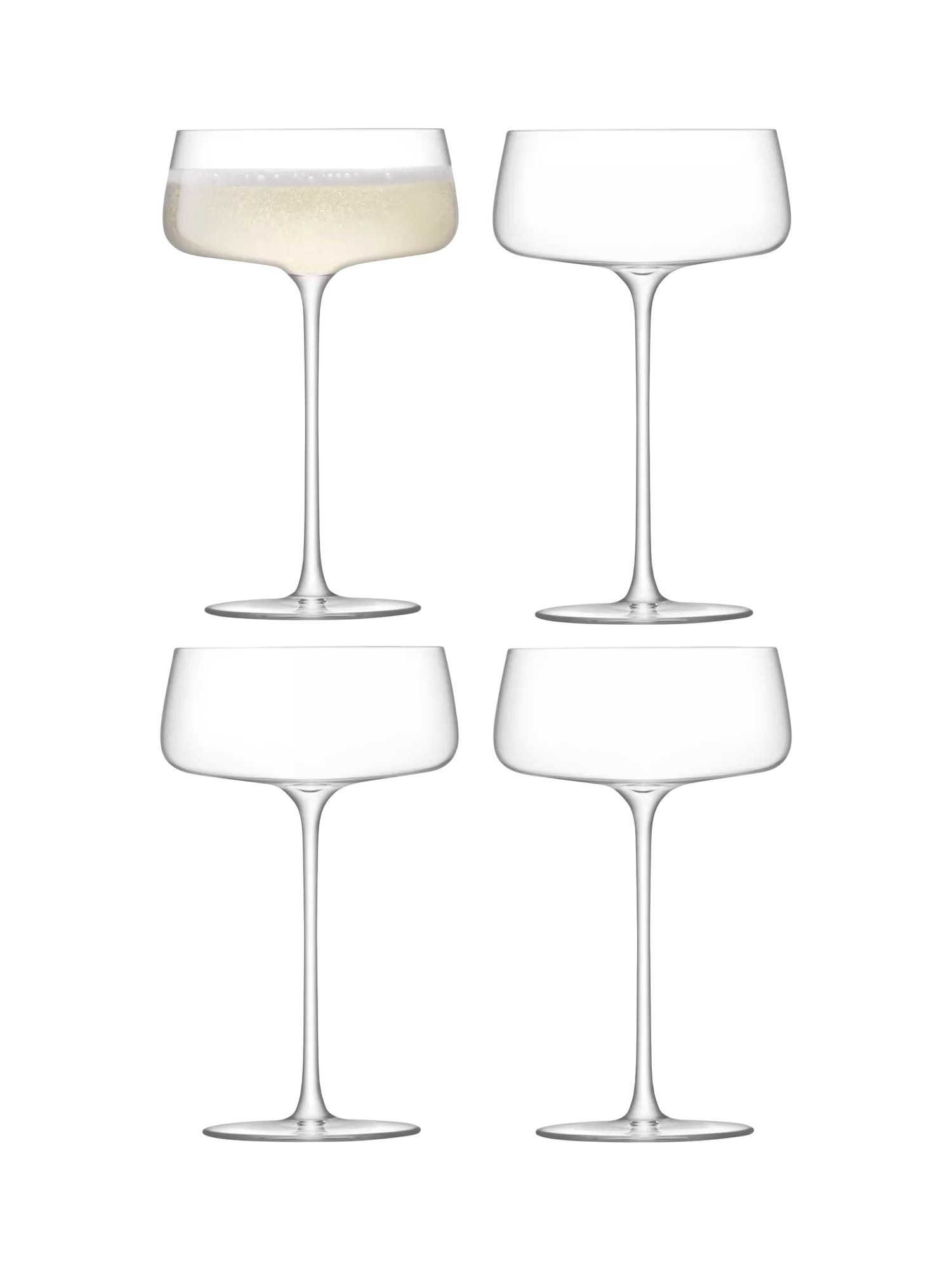 LSA International Metropolitan champagne saucers set of 4 300ml - British product