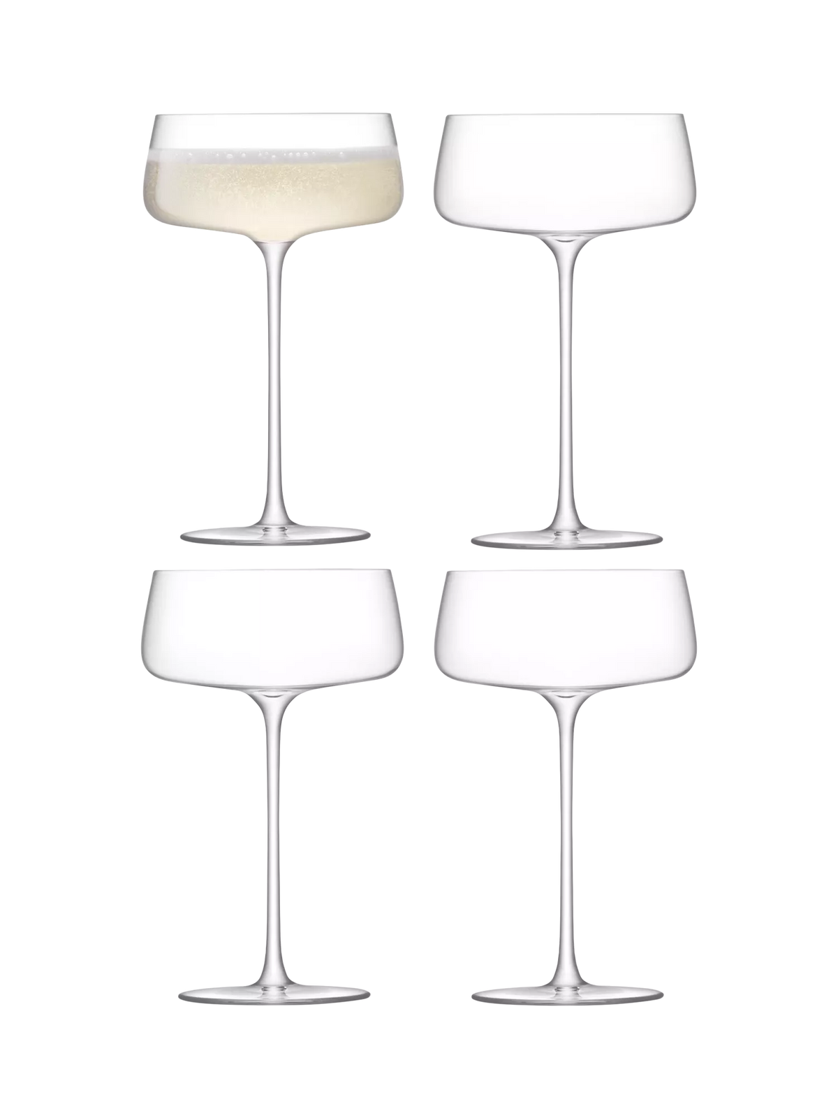 LSA International Metropolitan champagne saucers set of 4 300ml - British product