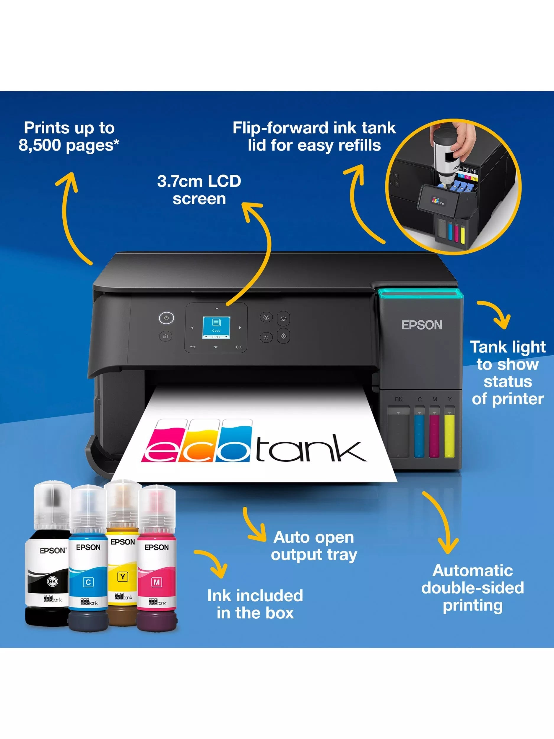 Epson EcoTank ET-2950 three-in-one Wi-Fi printer - British product