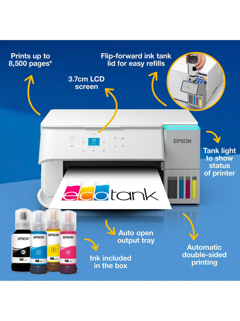 Epson EcoTank ET-2956 three-in-one printer white, imported from the UK