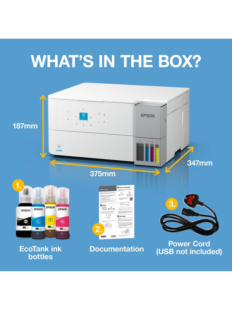 Epson EcoTank ET-2956 three-in-one printer white, imported from the UK