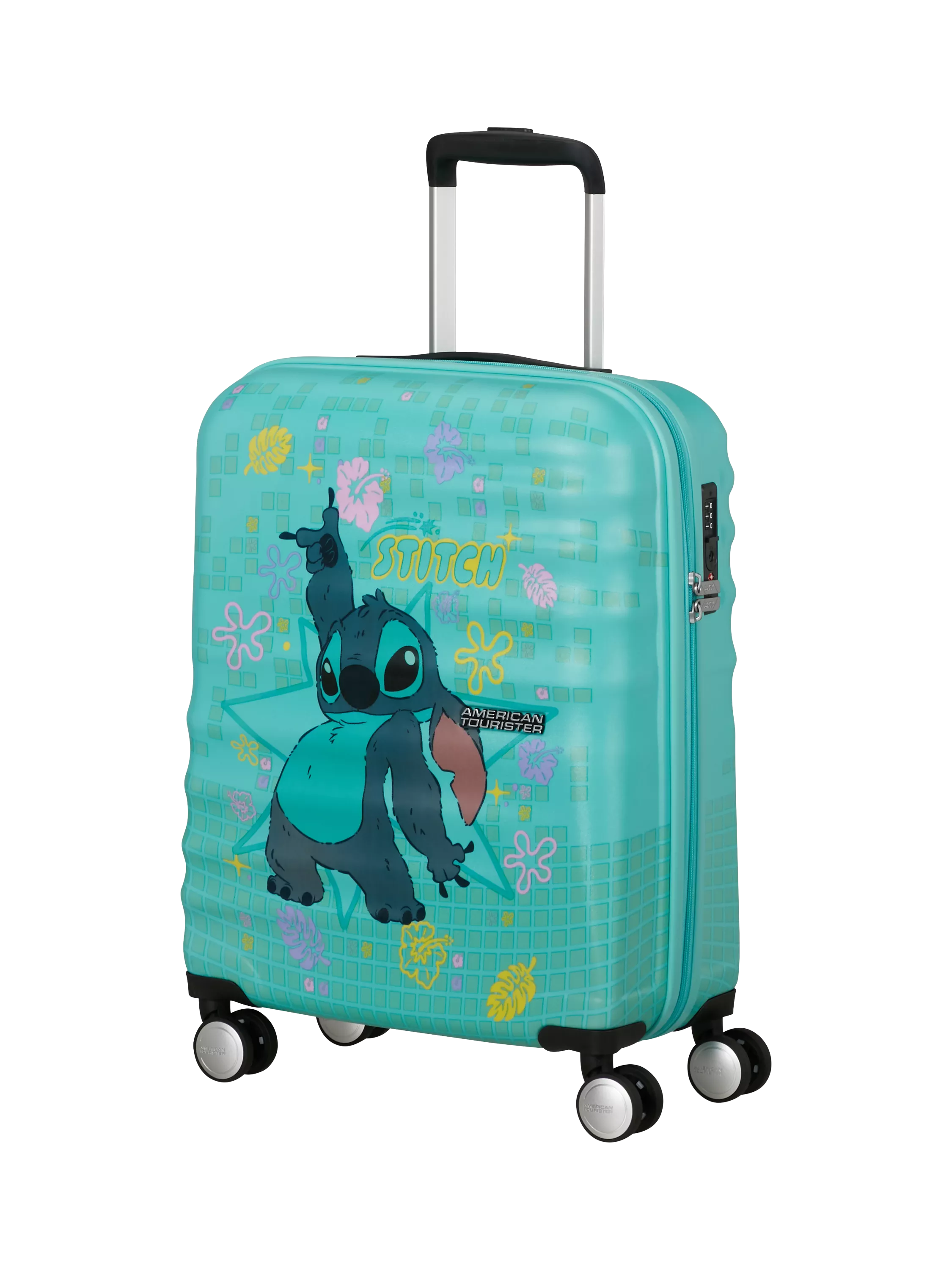 American Tourister Disney Stitch Flower spinner suitcase 55cm - British product