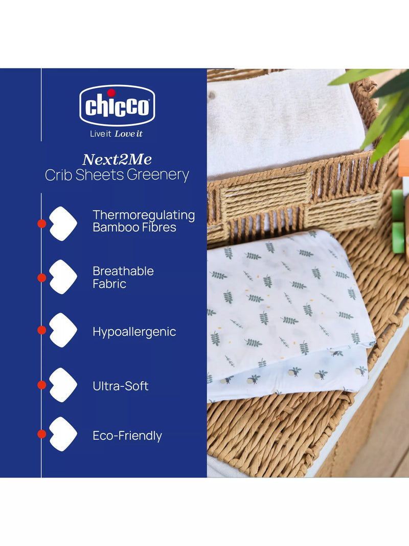 Chicco crib sheets pack of 2 Greenery - British product