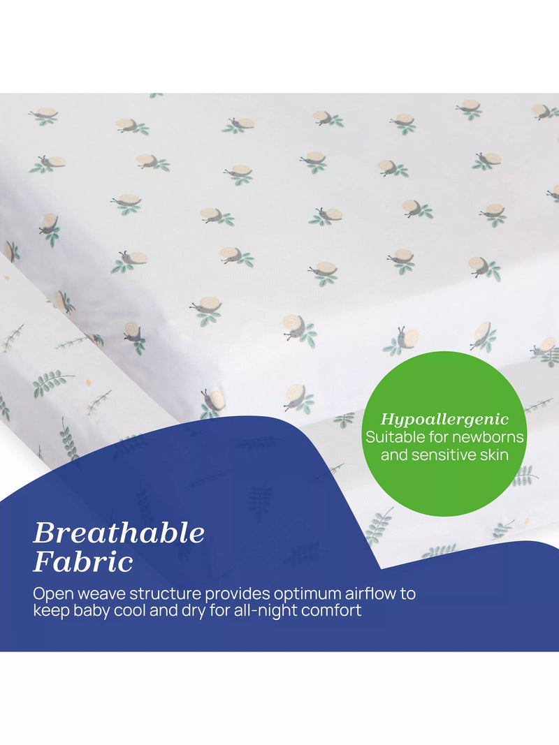 Chicco crib sheets pack of 2 Greenery - British product