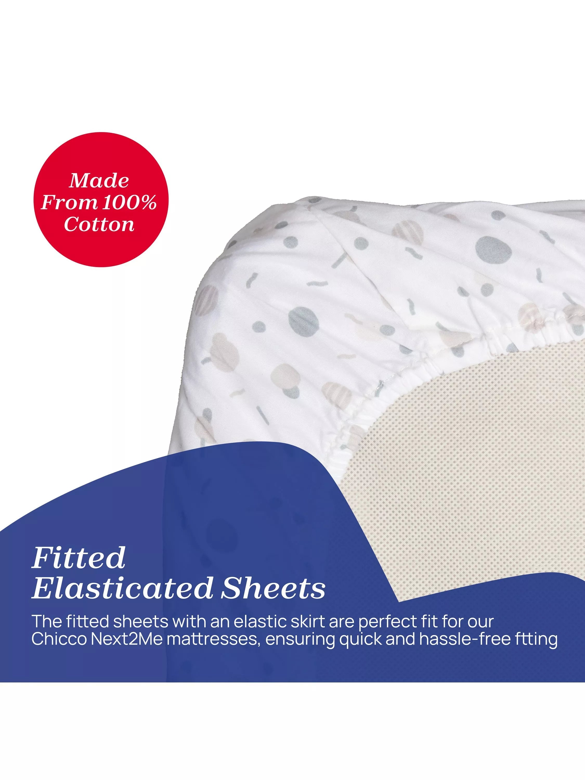 Chicco cot sheets confetti print 60x120cm - British product