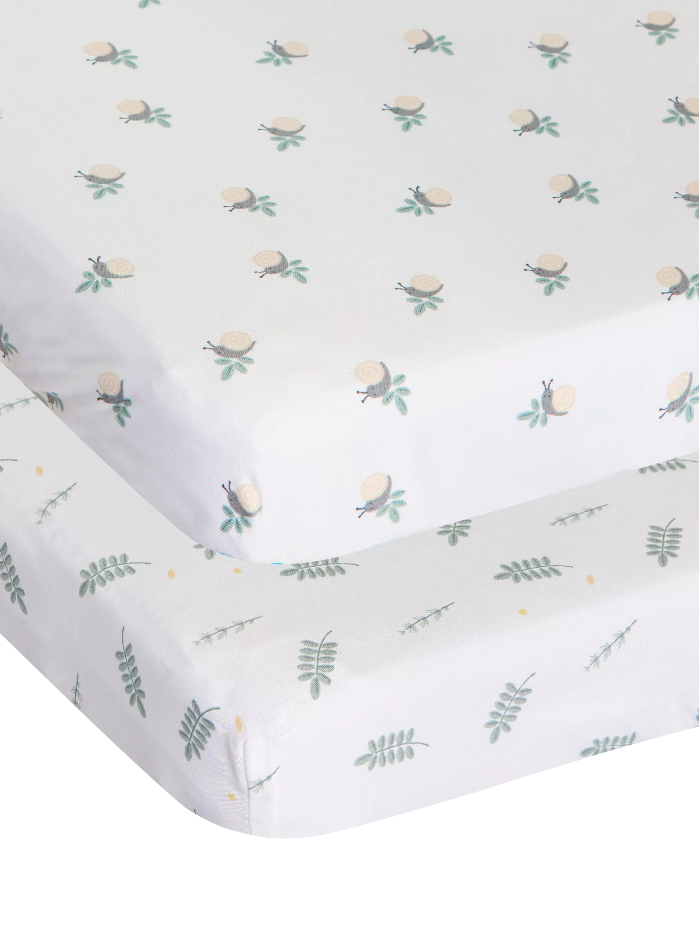 Chicco Next2Me Twins crib bamboo fitted sheets pack of 2 Greenery, UK version