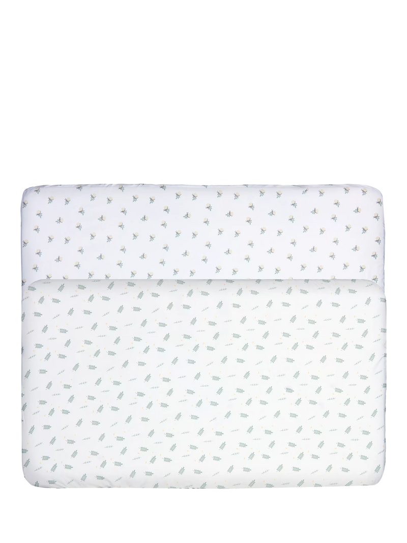 Chicco Next2Me Twins crib bamboo fitted sheets pack of 2 Greenery, UK version