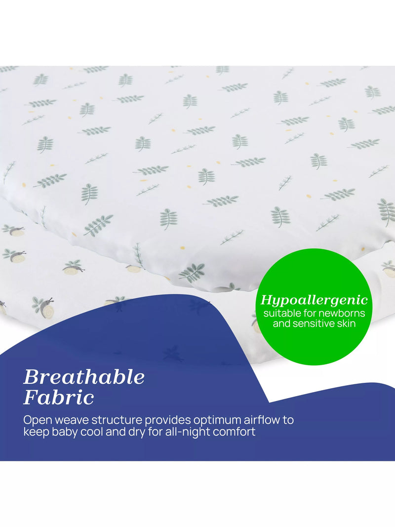 Chicco Baby Hug Bamboo Crib Sheets Pack of 2 - British product