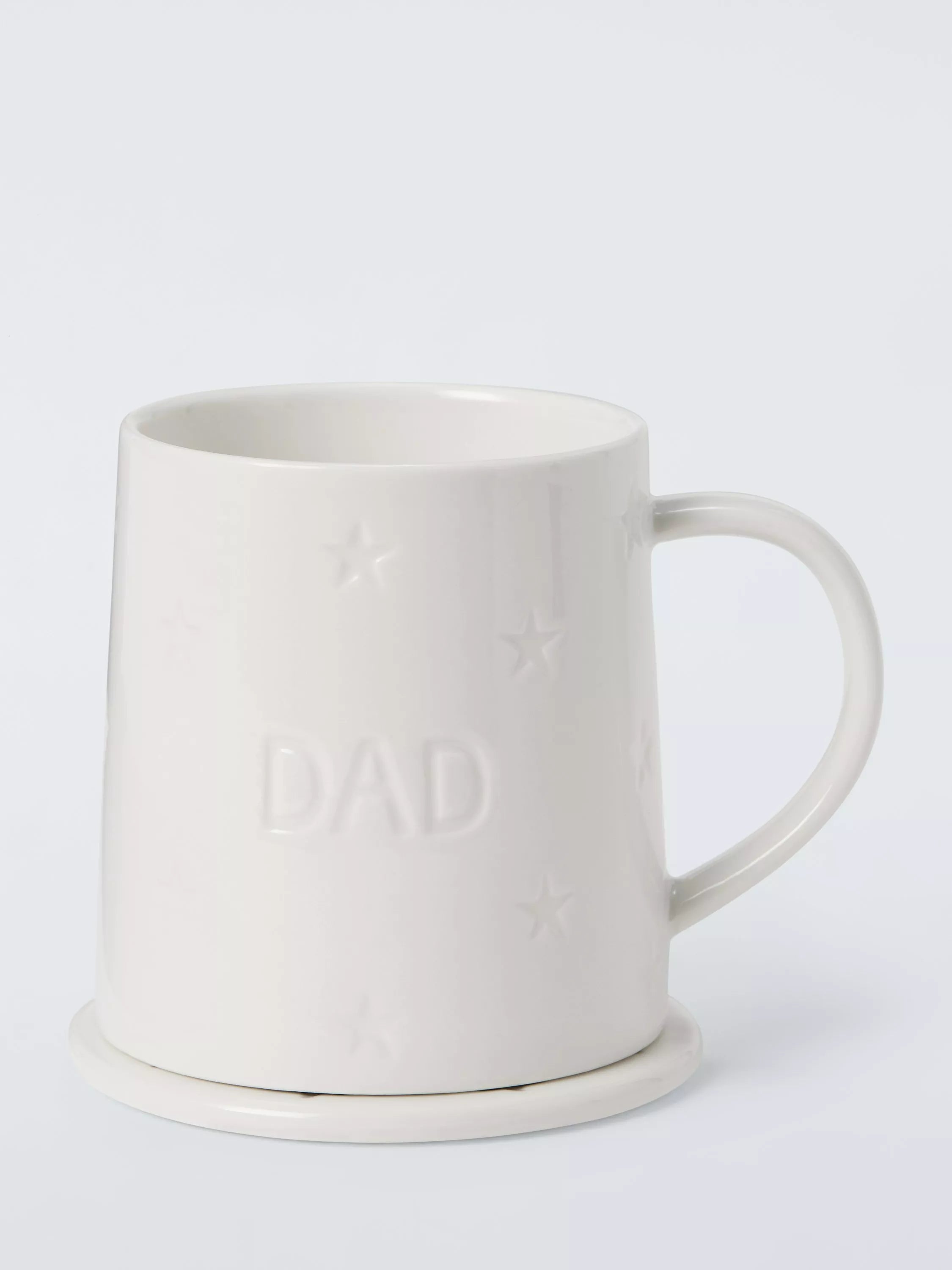 John Lewis fine china mug and coaster set Dad 450ml, UK version