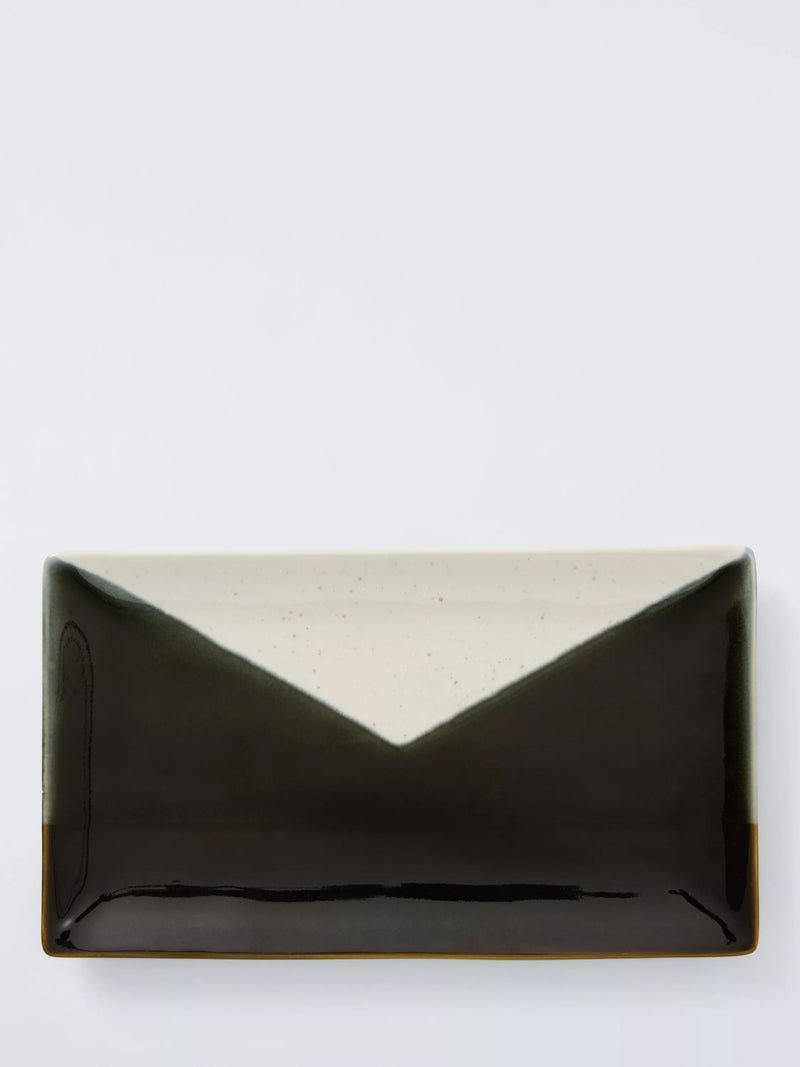 John Lewis stoneware platter green 23cm, imported from the UK
