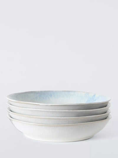 John Lewis John Lewis Cove Stoneware Pasta Bowl Set of 4, 23cm, Blue- Buy online at McGrocer