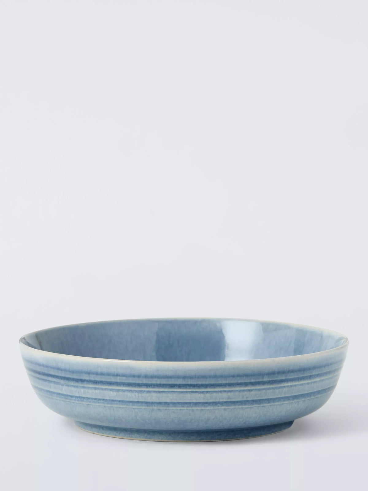 John Lewis Skye reactive glaze stoneware pasta bowl 22cm light blue, UK version