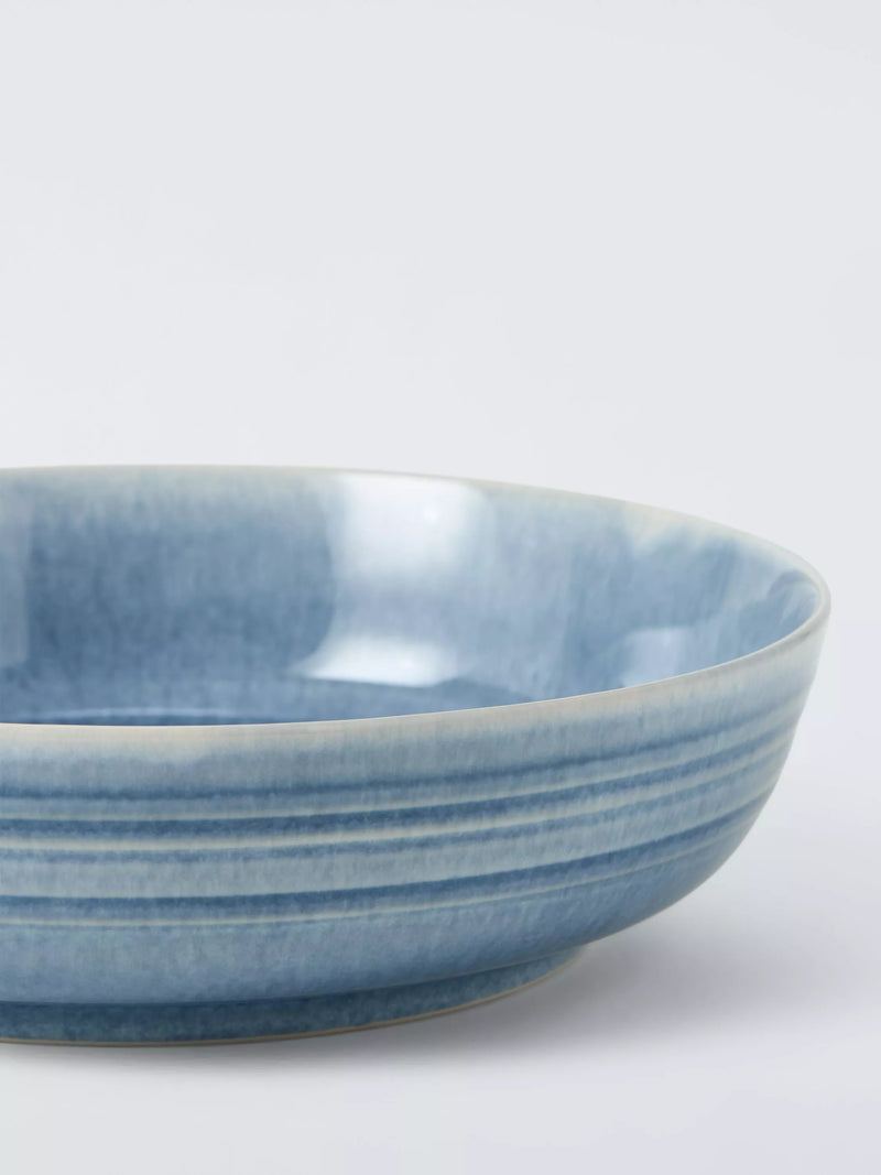 John Lewis Skye reactive glaze stoneware pasta bowl 22cm light blue, UK version
