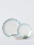 John Lewis blue stoneware dinnerware set 12 piece, imported from the UK