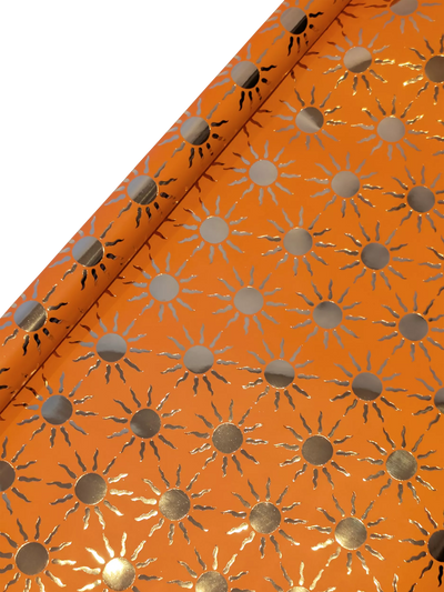 John Lewis Eleanor Stuart Foil Sun Wrapping Paper, Orange, 3m- Buy online at McGrocer