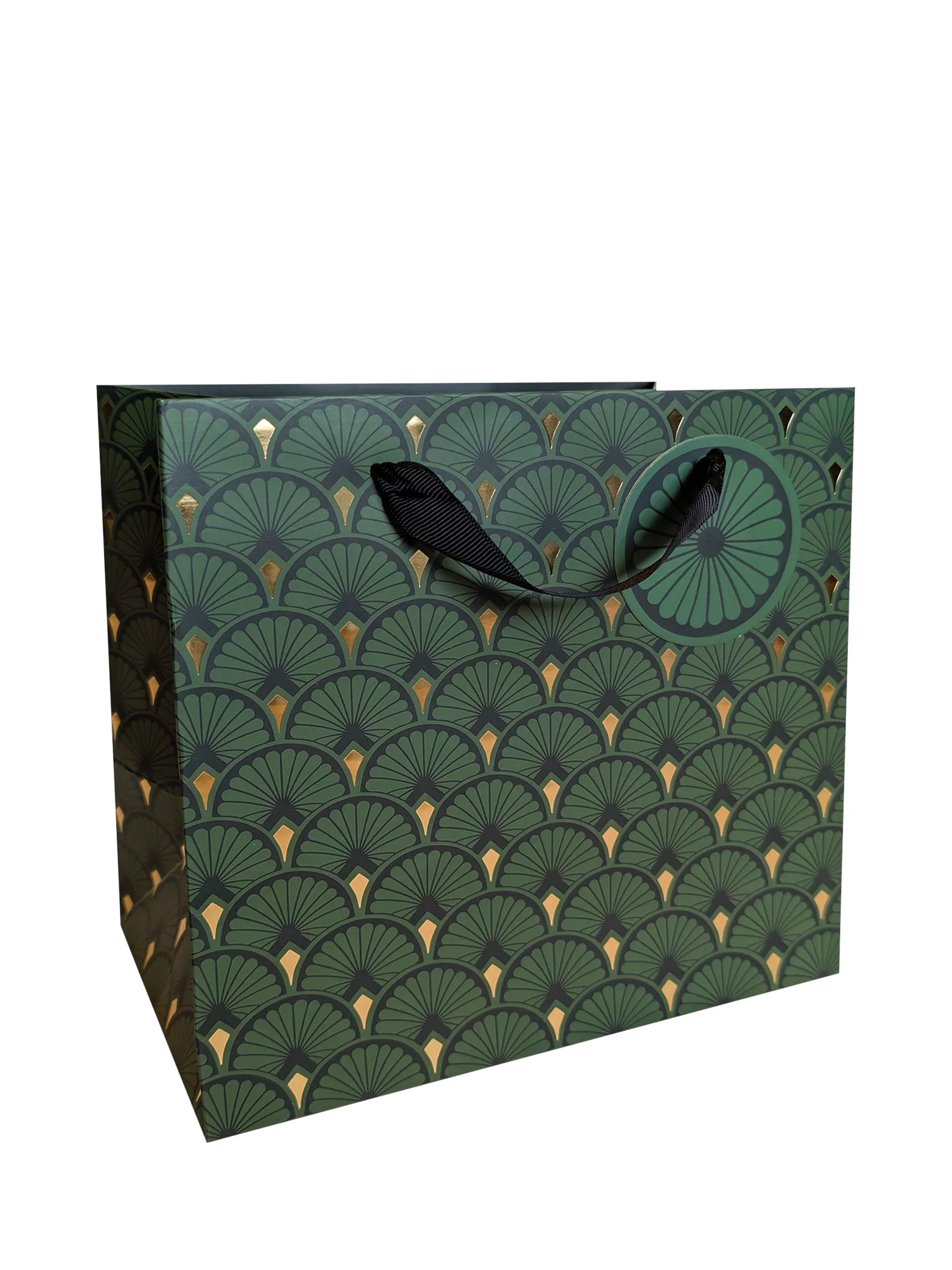 Eleanor Stuart scallop gift bag dark green (British brand)