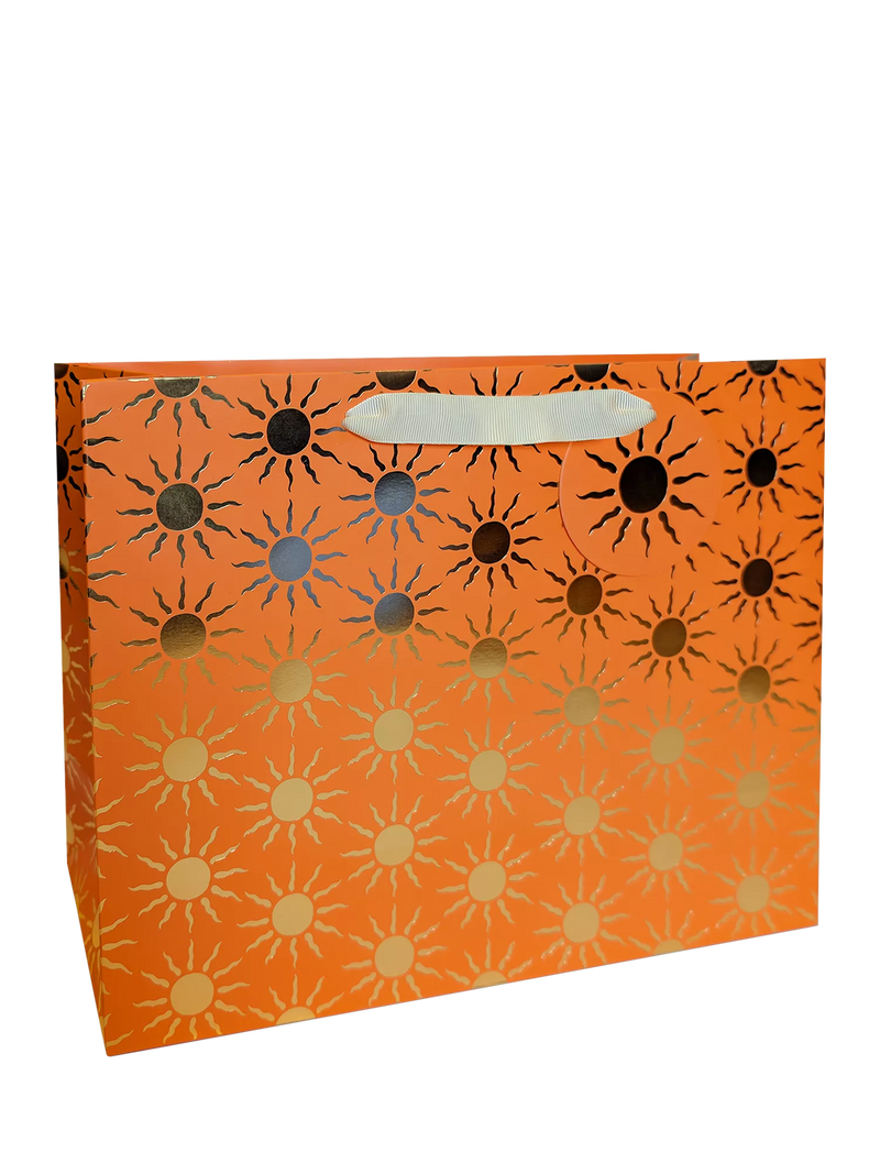 Eleanor Stuart foil sun gift bag in orange, imported from the UK