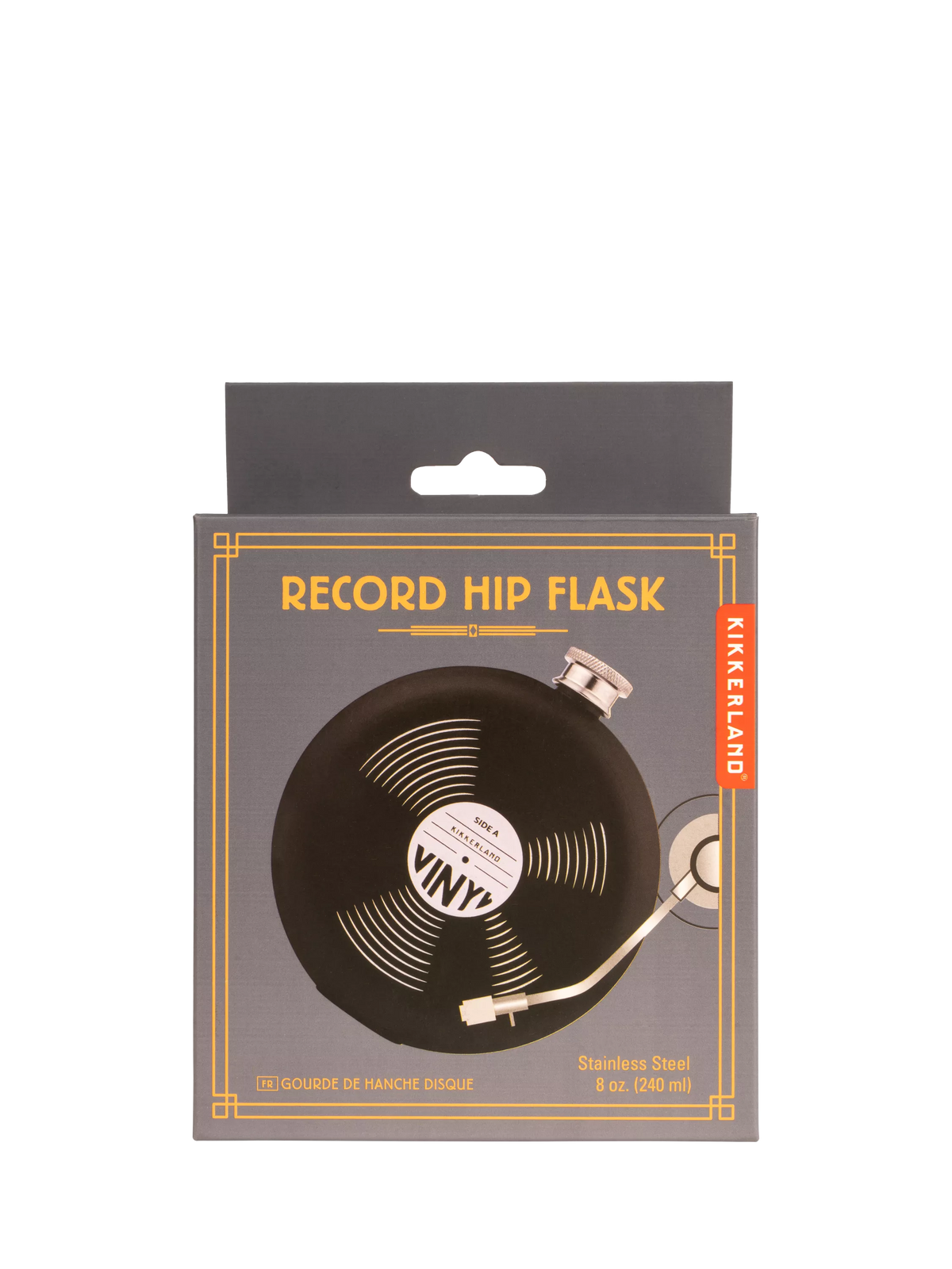 Kikkerland vinyl hip flask black 237ml - British product