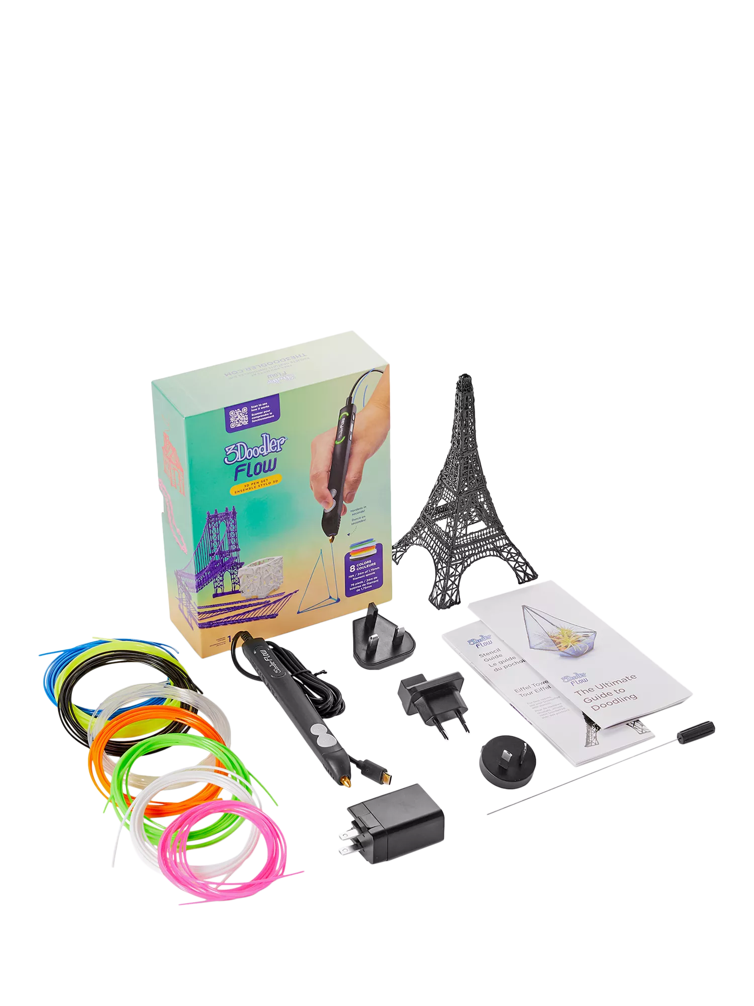 3Doodler Flow 3D pen Essentials Set, imported from the UK