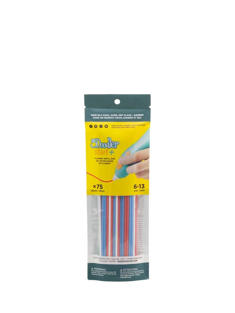 3Doodler Start+ Refill Pack 75 strands eco-filaments, imported from the UK