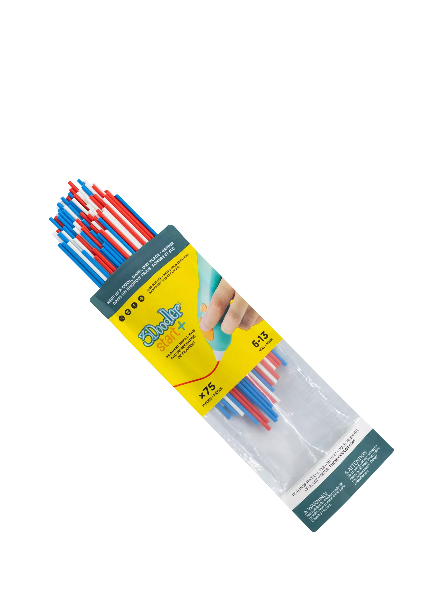 3Doodler Start+ Refill Pack 75 strands eco-filaments, imported from the UK