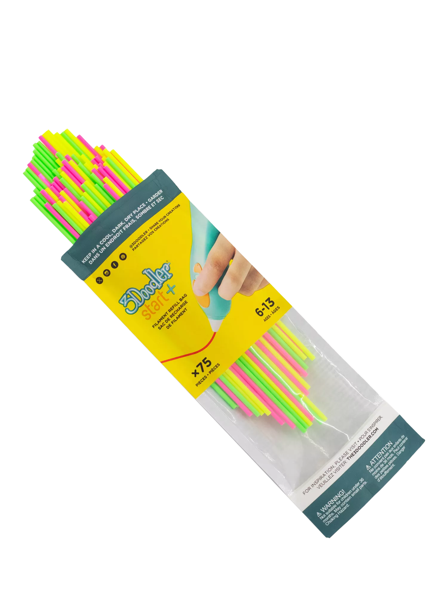 3Doodler filament refill pack 75 piece multi, UK version