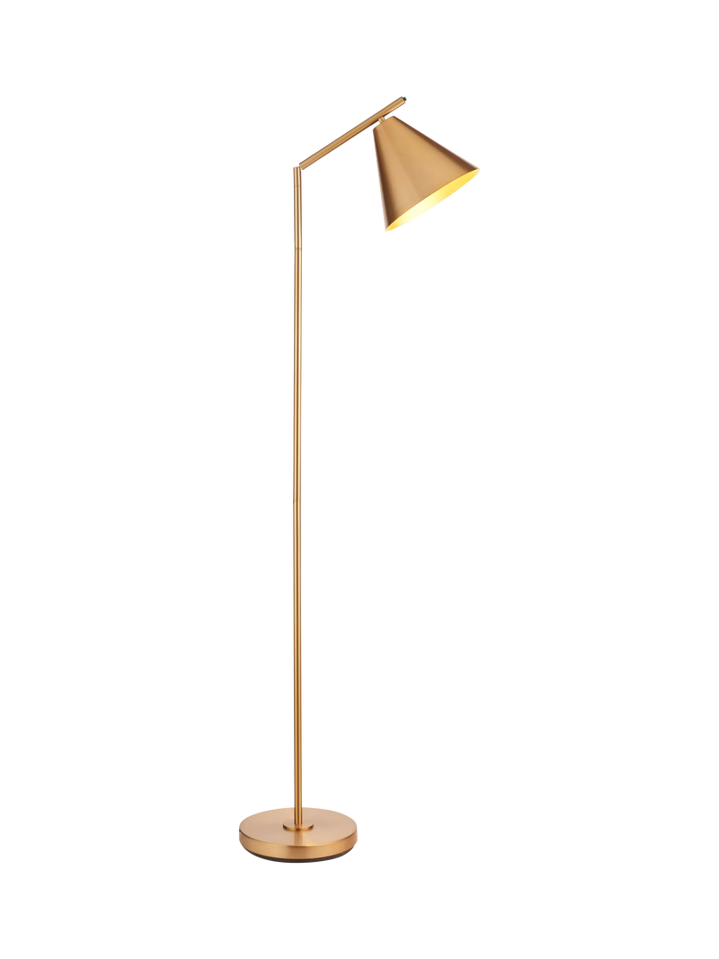 Bay Lighting Kapp task floor lamp metallic brass large, UK version