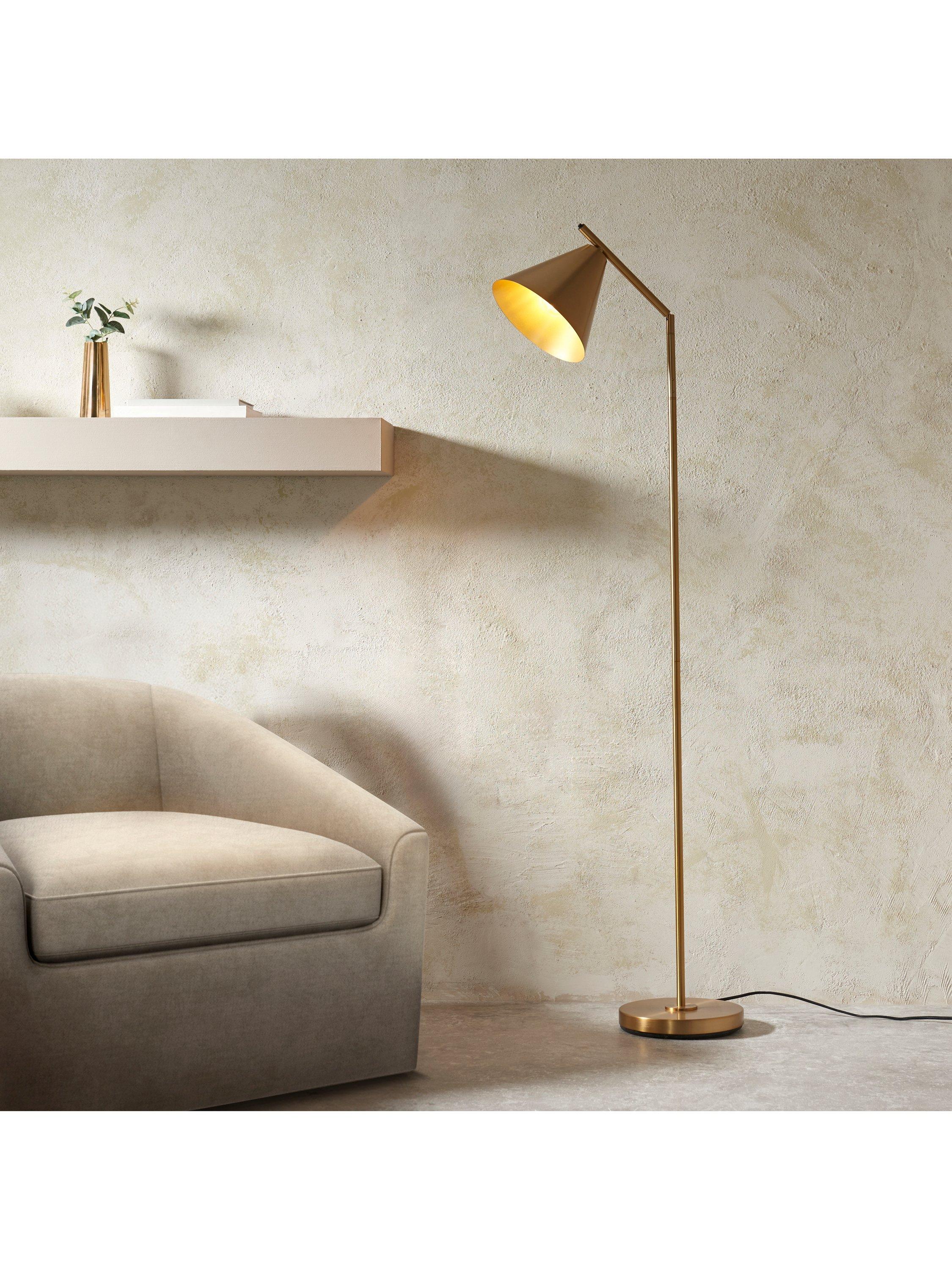 Bay Lighting Kapp task floor lamp metallic brass large, UK version