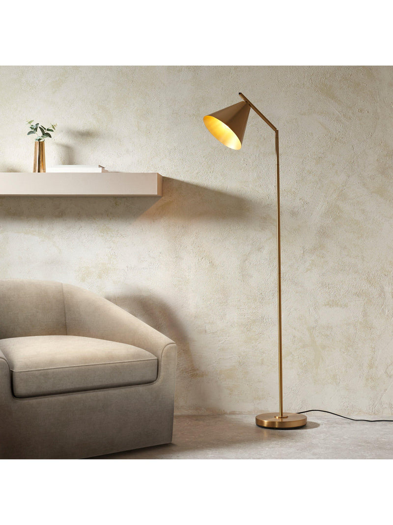 Bay Lighting Kapp task floor lamp metallic brass large, UK version