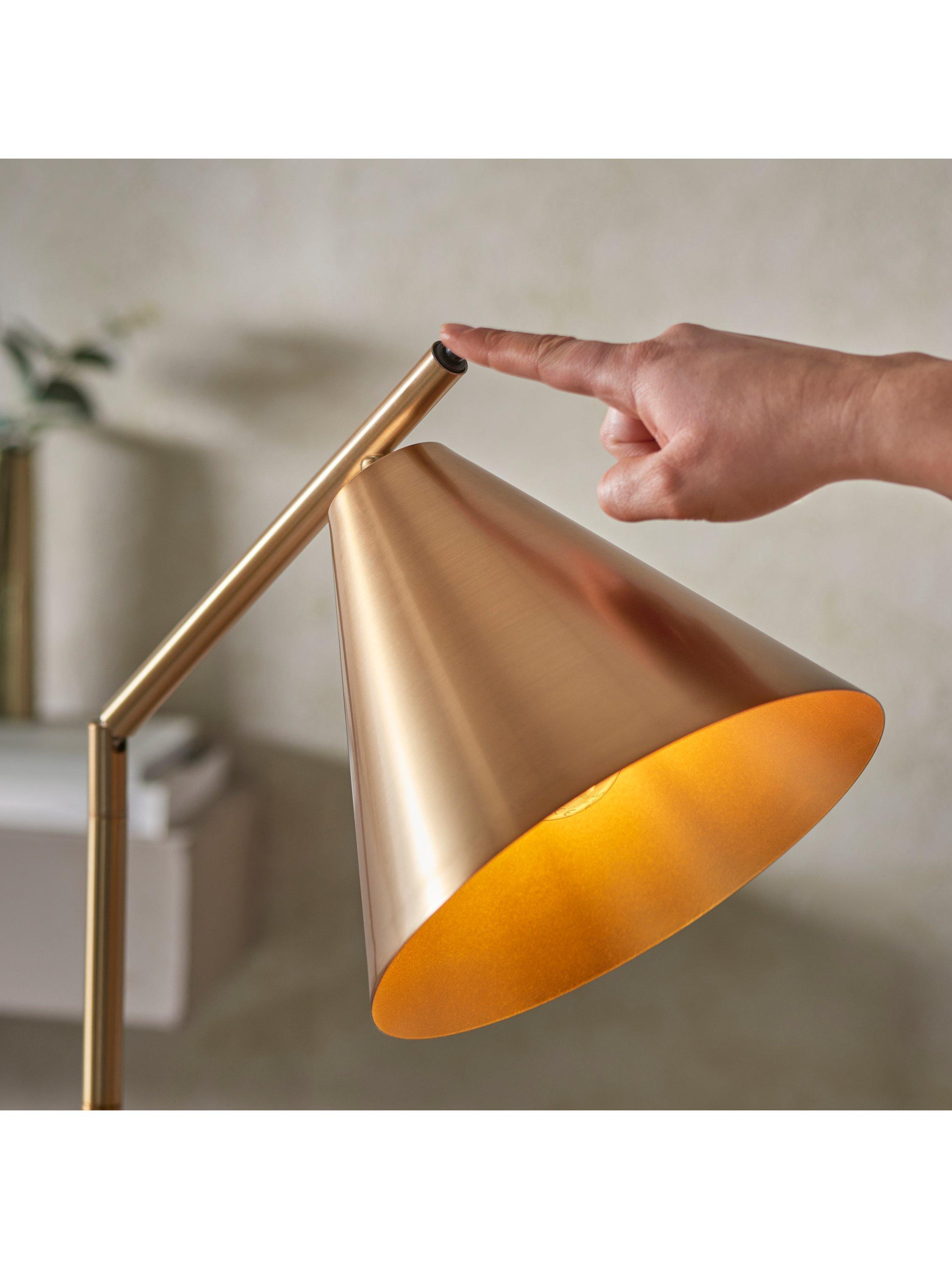 Bay Lighting Kapp task floor lamp metallic brass large, UK version