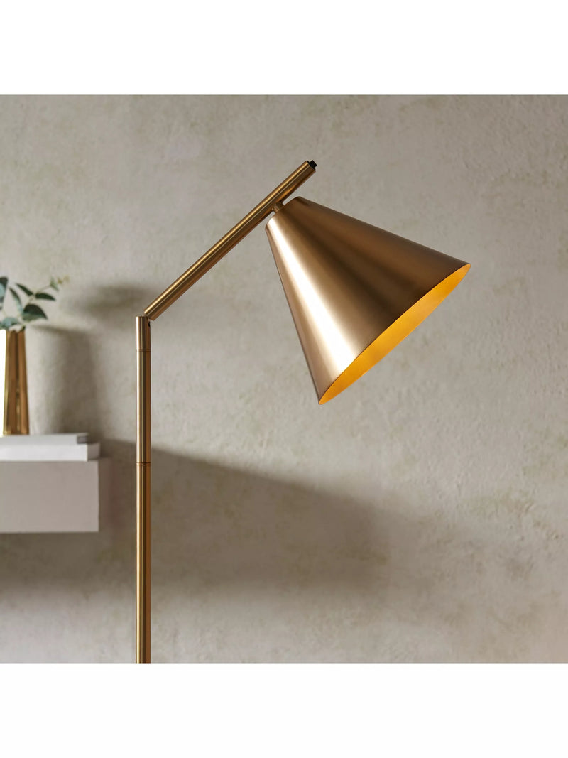 Bay Lighting Kapp task floor lamp metallic brass large, UK version