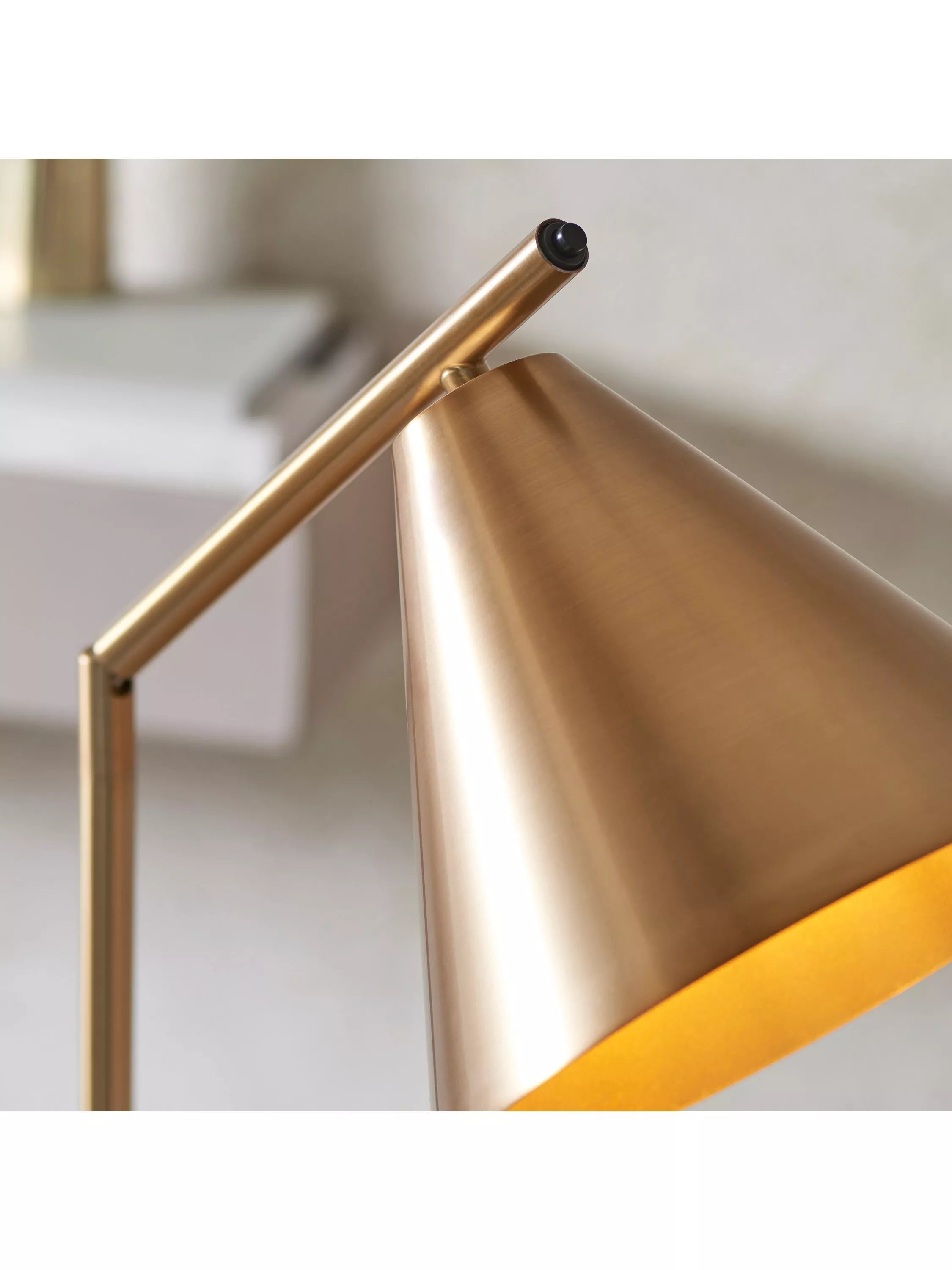 Bay Lighting Kapp task floor lamp metallic brass large, UK version
