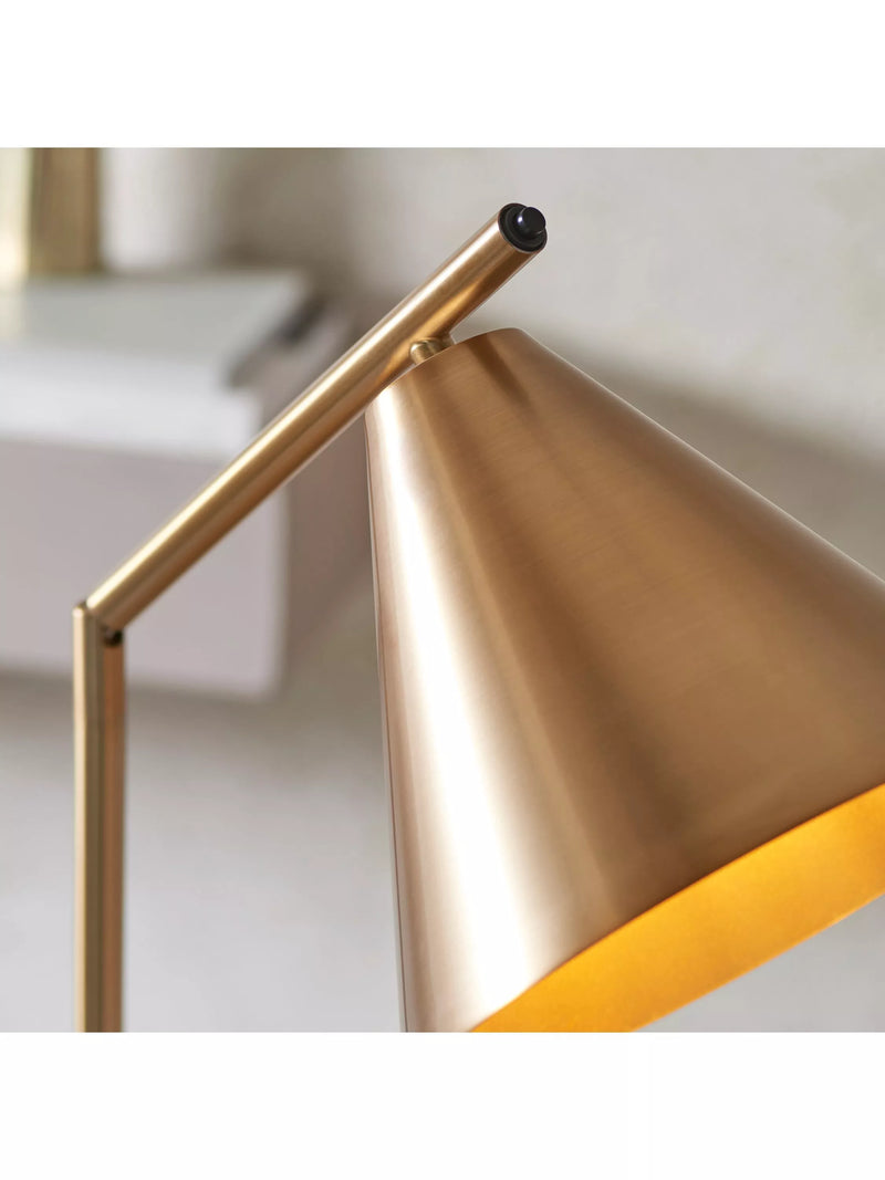 Bay Lighting Kapp task floor lamp metallic brass large, UK version
