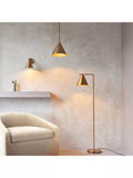 Bay Lighting Kapp task floor lamp metallic brass large, UK version