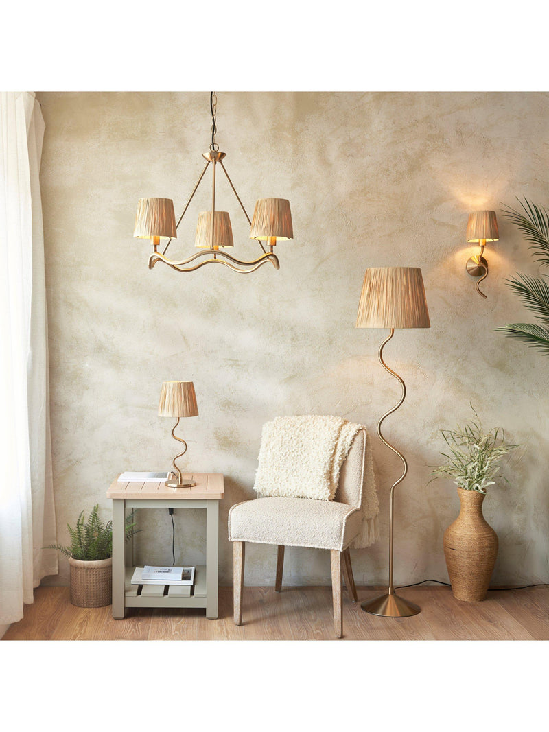 Bay Lighting Wave floor lamp metallic brass - British product