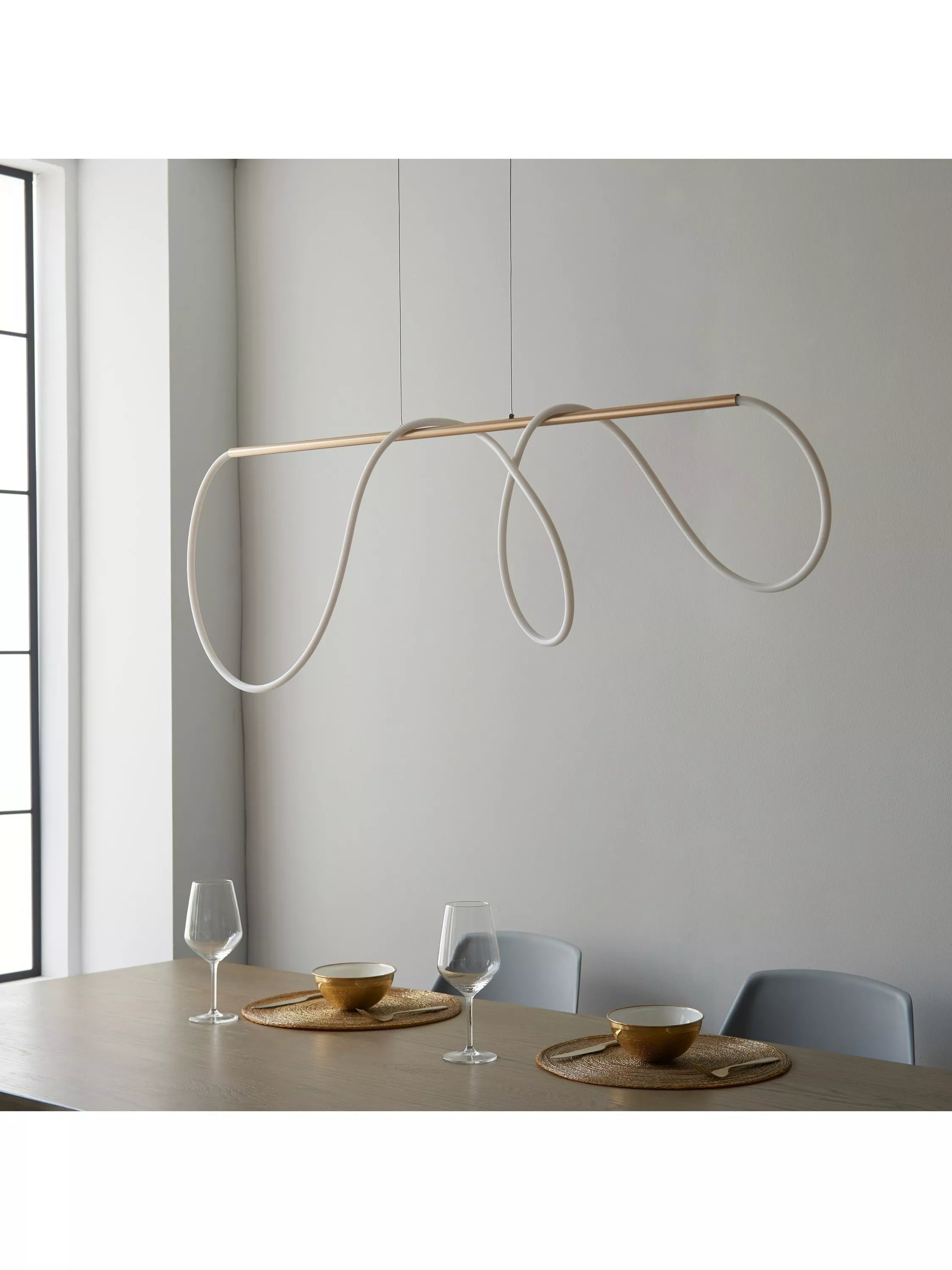 Bay Lighting Atola gold pendant ceiling light with adjustable drop, imported from the UK