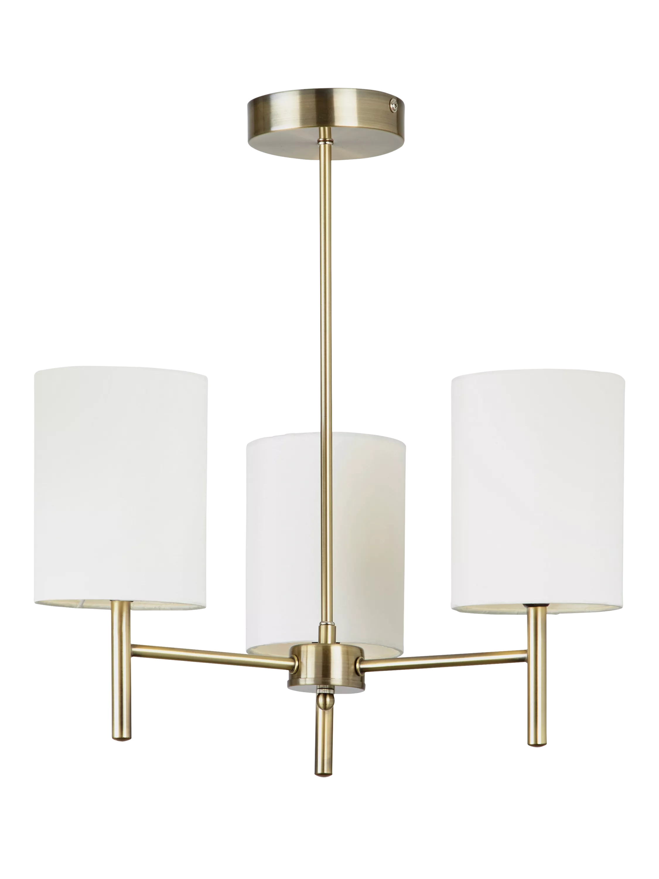 Bay Lighting ceiling light 3-arm semi flush brass, imported from the UK