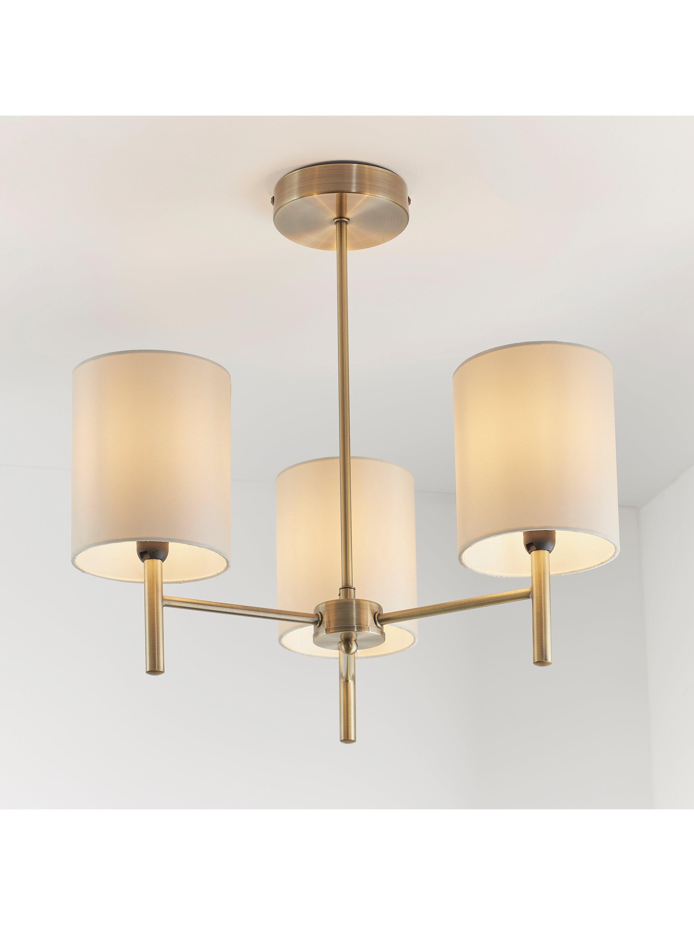 Bay Lighting ceiling light 3-arm semi flush brass, imported from the UK