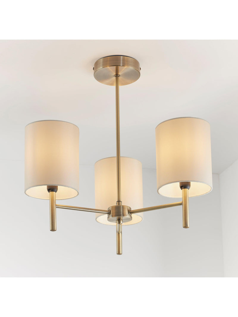 Bay Lighting ceiling light 3-arm semi flush brass, imported from the UK