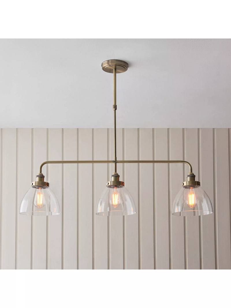 Bay Lighting three-arm linear ceiling light, UK version