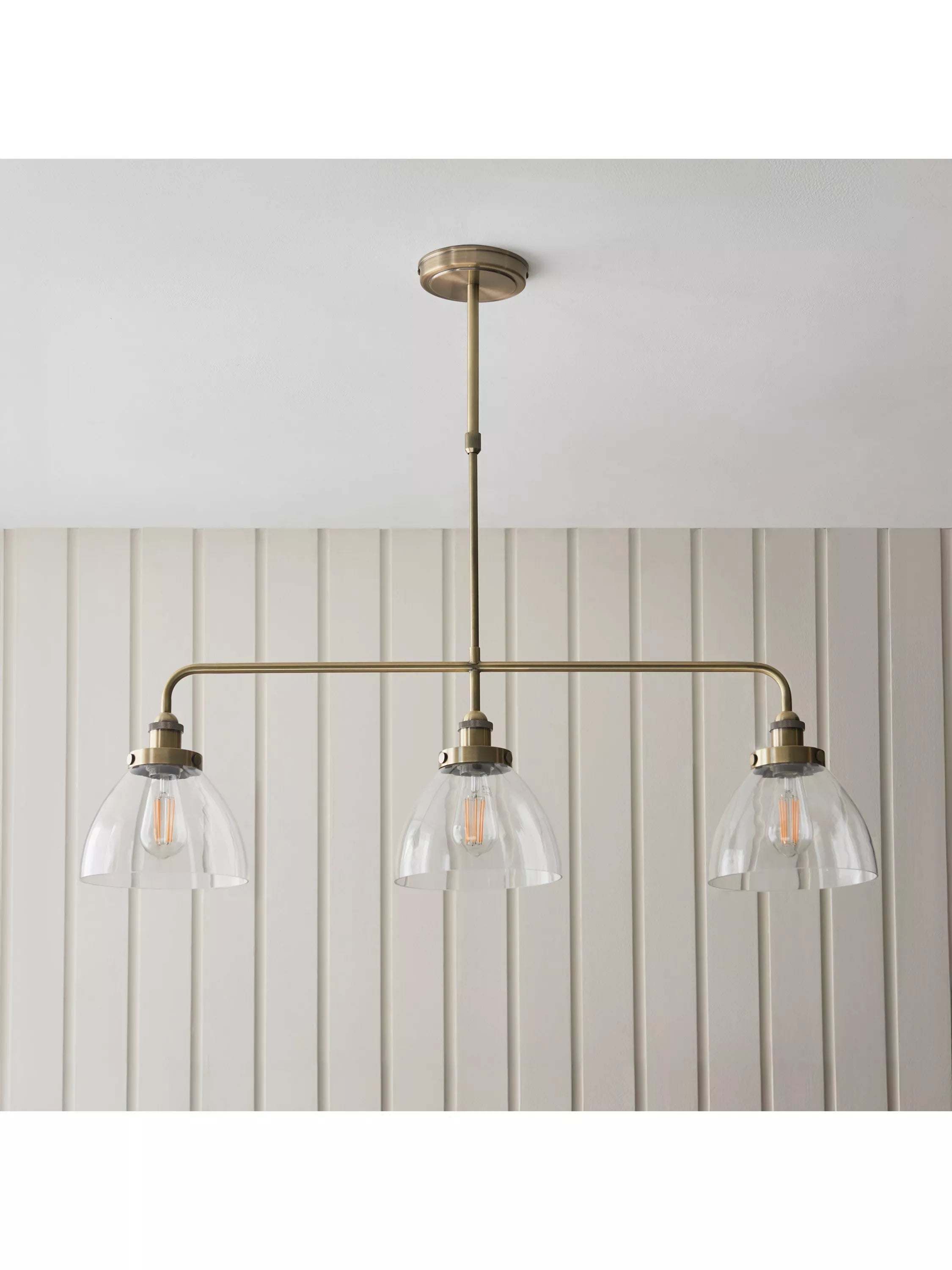 Bay Lighting three-arm linear ceiling light, UK version