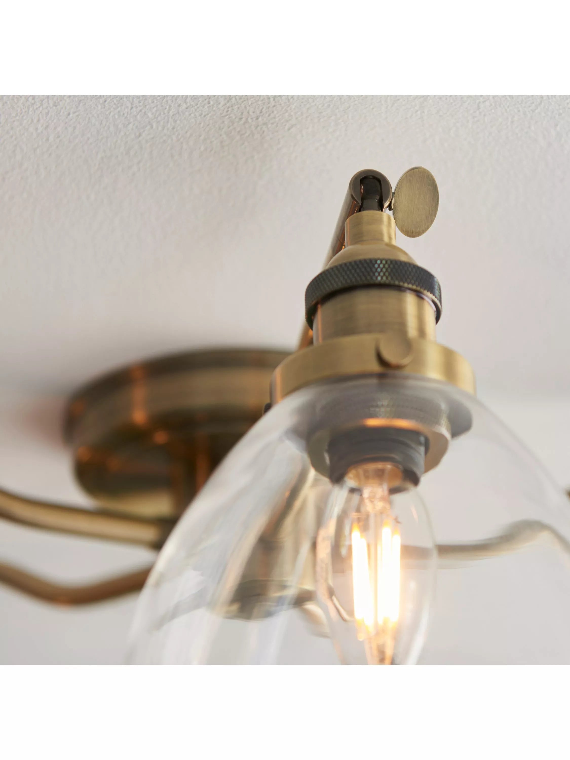 Bay Lighting 5 arm semi flush ceiling light metallic brass, UK version