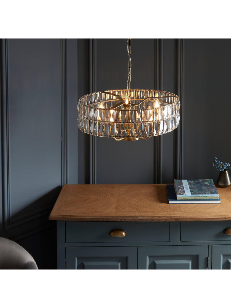 Bay Lighting Clarie pendant light cut glass 5 bulb (British brand)