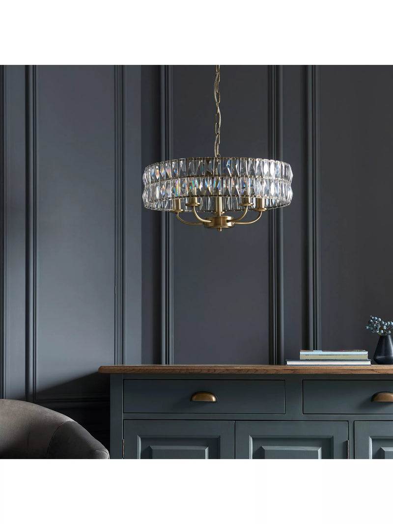 Bay Lighting Clarie pendant light cut glass 5 bulb (British brand)