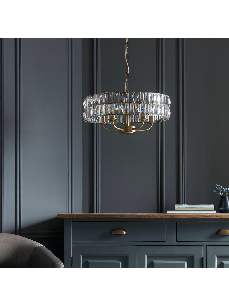 Bay Lighting Clarie pendant light cut glass 5 bulb (British brand)