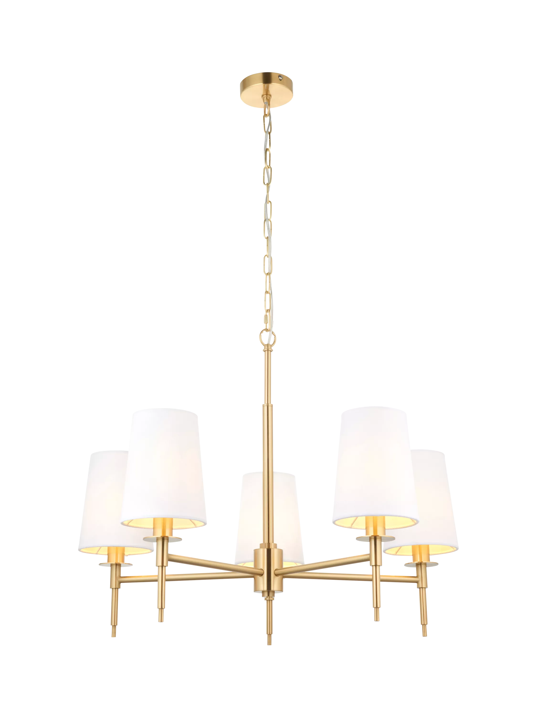 Bay Lighting Louis 5 arm ceiling light metallic brass, UK version