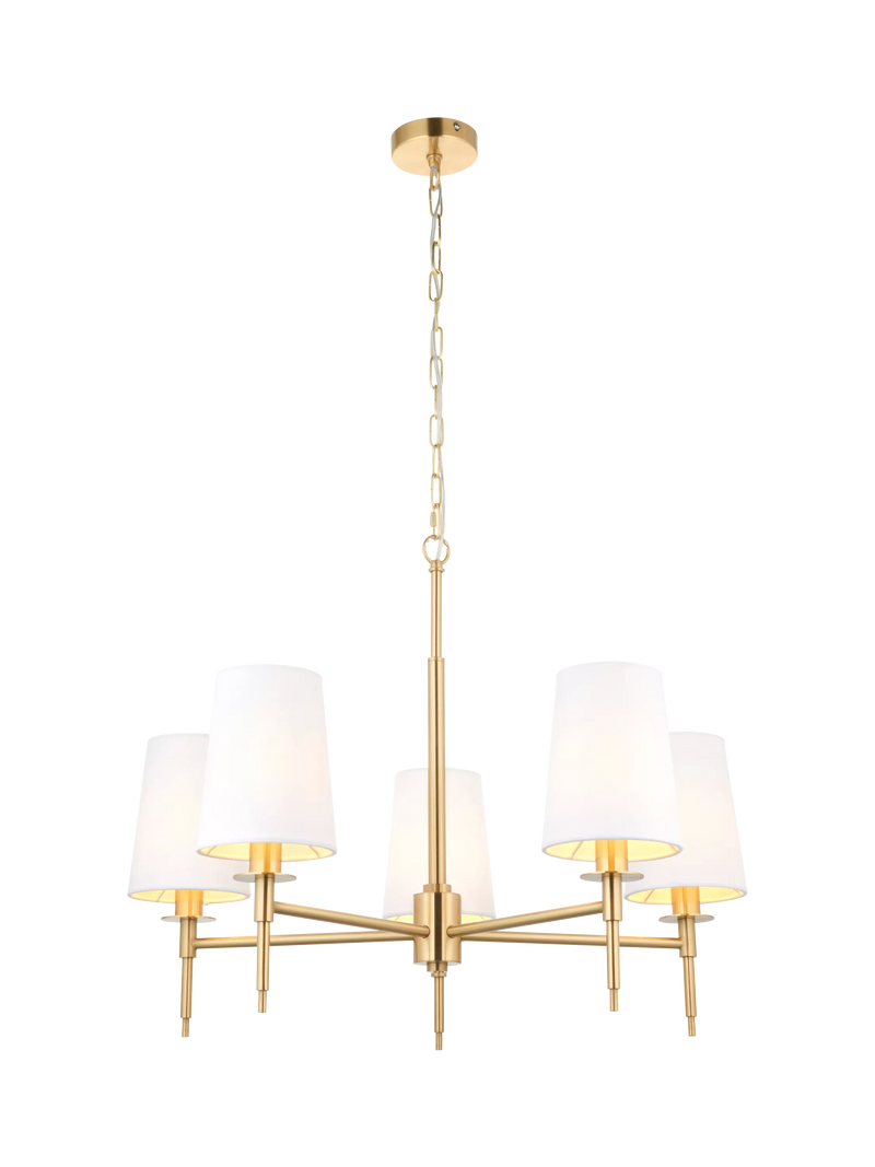 Bay Lighting Louis 5 arm ceiling light metallic brass, UK version
